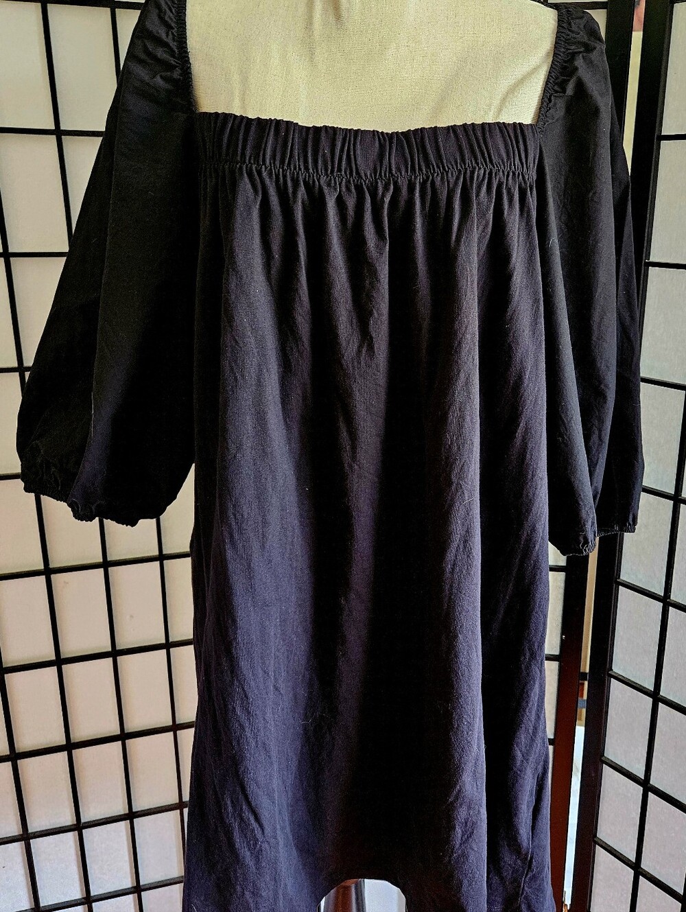 H&M XL Black Short Balloon -Sleeved Short Tunic Dress - Picture 4 of 5